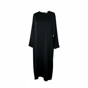 COS Satin Dolman Sleeve Black Midi Dress Size 10